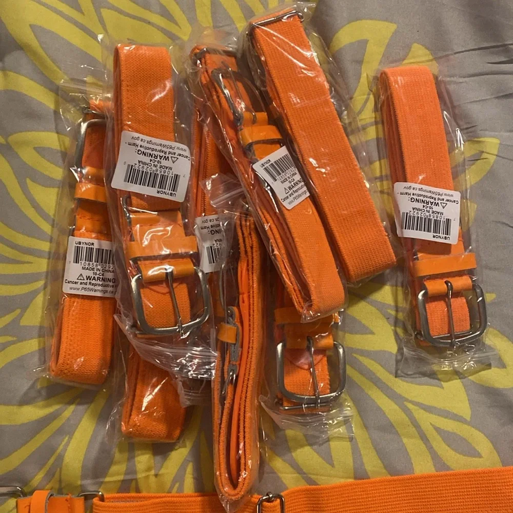 Bright Orange Adjustable Belts